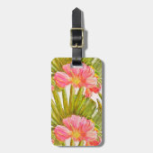 熱帯アート、ハイビスカスの花 ラゲッジタグ (正面縦)