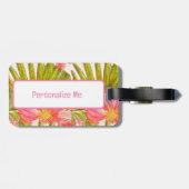 熱帯アート、ハイビスカスの花 ラゲッジタグ (裏面横)