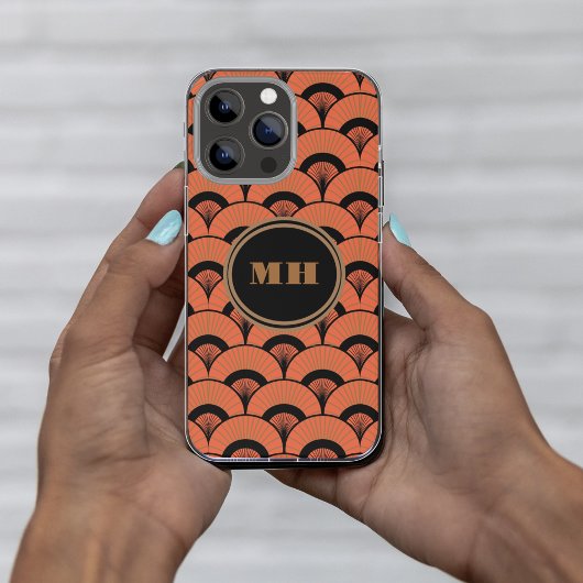 熱帯アールデコうろこ型ファンパターンモノグラム Case-Mate iPhoneケース