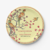 熱帯イエローバードチノワズリーCustomPaperプレート ペーパープレート (正面)