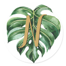 熱帯イニシャル封筒用シール