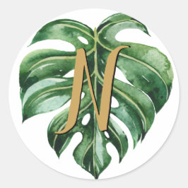 熱帯イニシャル封筒用シール ラウンドシール