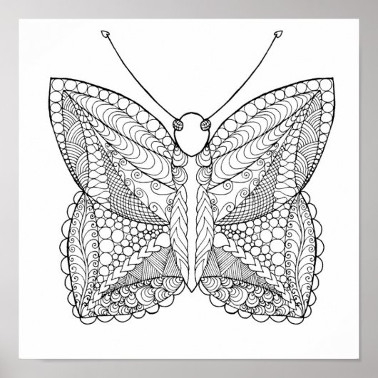 熱帯インスパイアデザイン蝶2 ポスター (正面)