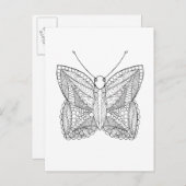 熱帯インスパイアデザイン蝶 ポストカード (正面/裏面)