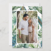 熱帯インディアンピーコックフローラブライダルシャワー 招待状 (裏面)