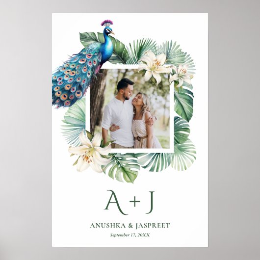 熱帯インディアンピーコック結婚フローラの写真 ポスター (正面)