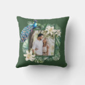 熱帯インディアンピーコック結婚フローラ クッション (裏面)