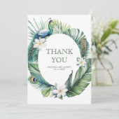 熱帯インディアンピーコック結婚フローラ サンキューカード (スタンド正面)