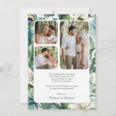 熱帯インディアンピーコック結婚フローラ サンキューカード (裏面)