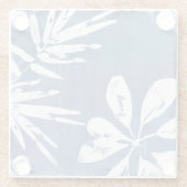 熱帯インディゴの印象-熱帯緑の草木 ガラスコースター (裏面)