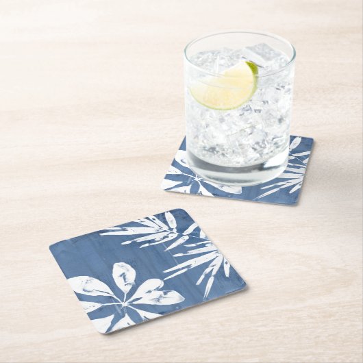 熱帯インディゴの印象-熱帯緑の草木 スクエアペーパーコースター (インサイチュ)