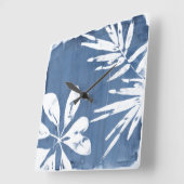 熱帯インディゴの印象-熱帯緑の草木 スクエア壁時計 (傾斜)