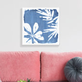熱帯インディゴインプレッション – 熱帯緑 キャンバスプリント (インサイチュ (リビング))