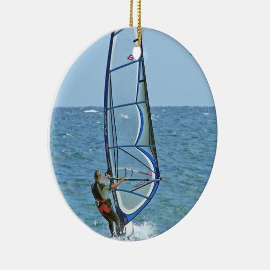 熱帯ウィンドサーフィンをするオーナメント セラミックオーナメント (右)