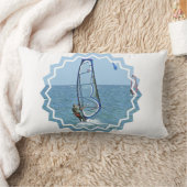 熱帯ウィンドサーフィンをする枕 ランバークッション (ブランケット)