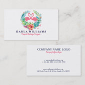 熱帯ウェディングプランナーカラフルフローラリース 名刺 (正面/裏面)