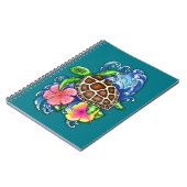熱帯ウミガメとハイビスカス ノートブック (左側)