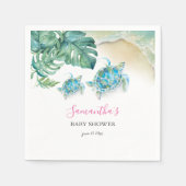 熱帯ウミガメの水色 スタンダードカクテルナプキン (正面)