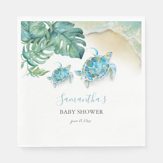 熱帯ウミガメの水色 スタンダードランチョンナプキン (正面)