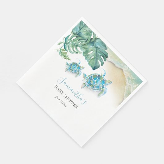 熱帯ウミガメの水色 スタンダードランチョンナプキン (角)