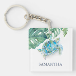 熱帯ウミガメパーソナライズされた キーホルダー