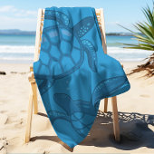熱帯ウミガメパーソナライズされた ビーチタオル