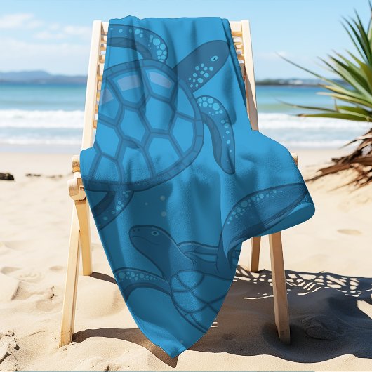 熱帯ウミガメパーソナライズされた ビーチタオル