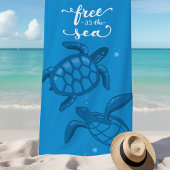 熱帯ウミガメパーソナライズされた ビーチタオル