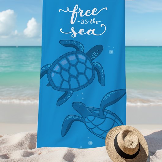 熱帯ウミガメパーソナライズされた ビーチタオル