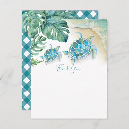 熱帯ウミガメ赤ちゃんシャワーありがとう (正面/裏面)