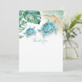 熱帯ウミガメ赤ちゃんシャワーありがとう 招待状 (スタンド正面)