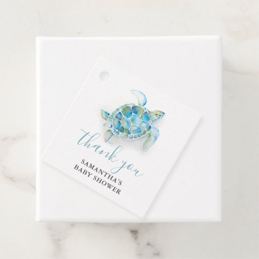 熱帯ウミガメ赤ちゃんシャワーギフトラベル フェイバータグ (インサイチュ)
