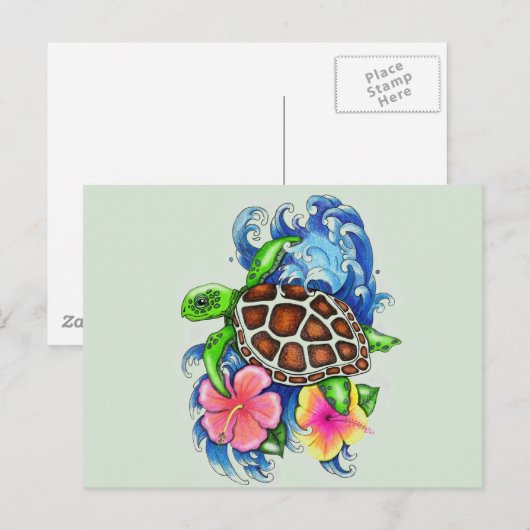 熱帯ウミガメ ポストカード (正面/裏面)