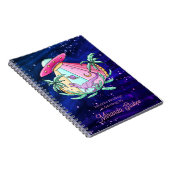 熱帯エイリアン船&ディノアストロロジピンク&パープル ノートブック (右側)