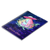 熱帯エイリアン船&ディノアストロロジピンク&パープル ノートブック (左側)