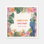 熱帯エキゾチックなオウムの水の色ベビーシャワー スタンダードカクテルナプキン (正面)