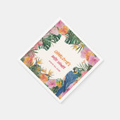 熱帯エキゾチックなオウムの水の色ベビーシャワー スタンダードカクテルナプキン (角)