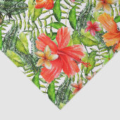 熱帯エキゾチックなジャングルのハイビスカスの花の花 薄葉紙 (詳細)