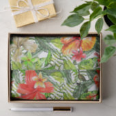 熱帯エキゾチックなジャングルのハイビスカスの花の花 薄葉紙 (ギフト)