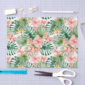 熱帯エキゾチックなジャングルのハイビスカスの花 薄葉紙 (クラフト)