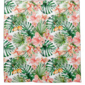 熱帯エキゾチックなジャングルハイビスカスの花 シャワーカーテン (正面)