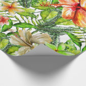 熱帯エキゾチックなジャングルハイビスカス花 ラッピングペーパー (角)