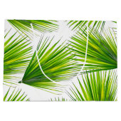 熱帯エキゾチックなハワイのやし葉状体 ラージペーパーバッグ (裏面)