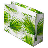 熱帯エキゾチックなハワイのやし葉状体 ラージペーパーバッグ (正面アングル)