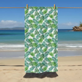 熱帯エキゾチックなパーム葉のパターン ビーチタオル