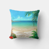 熱帯エキゾチックなビーチは私に砂の名前を加えるために尋ねます クッション (正面)