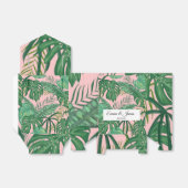 熱帯エキゾチックなピンクの緑の目的地の結婚式 フェイバーボックス (折り畳みなし)