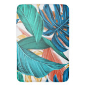 熱帯エキゾチックなヤシ葉と バスマット (正面縦)