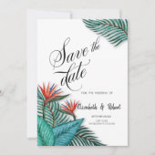 熱帯エキゾチックな花が日付を保存 セーブザデート (正面)