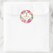 熱帯エキゾチックな花と金ゴールドパイナップルエレガント ラウンドシール (バッグ)